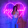 Custom text in large heart neon