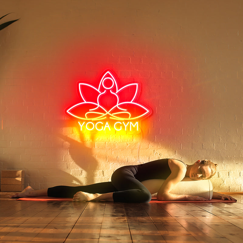 Yoga Body With Lotus Neon Sign