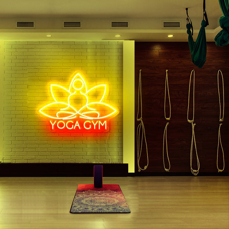 Yoga Body With Lotus Neon Sign