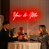 You & Me Wedding Neon Sign