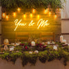 You & Me pink wedding sign