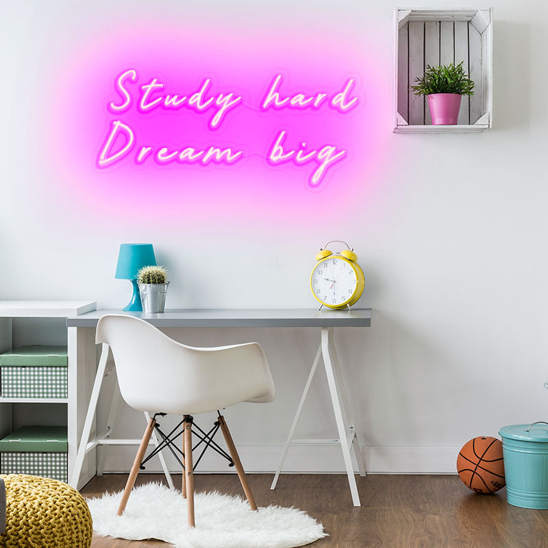 Study hard dream big led signs