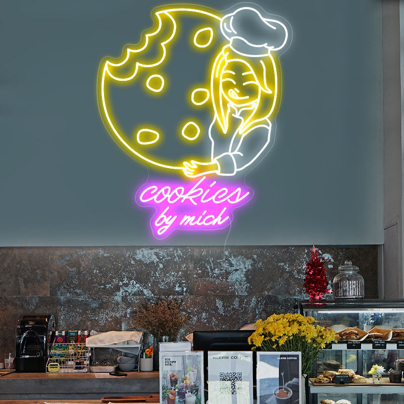 Shop Name + Cookie Neon Sign