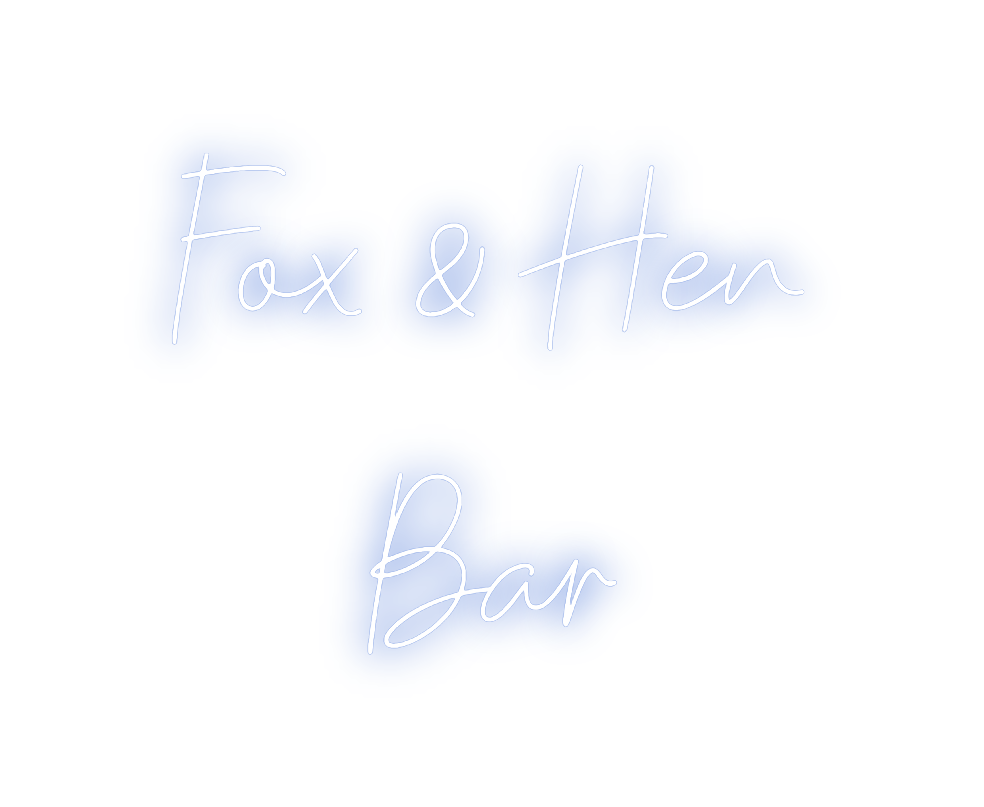 Custom neon sign Fox & Hen
Bar