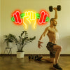 Barbell Lifting Neon Sign