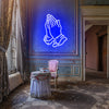 Praying Hands Neon Sign