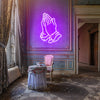 Praying Hands Neon Sign