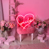 Customisable name in heart LED neon sign