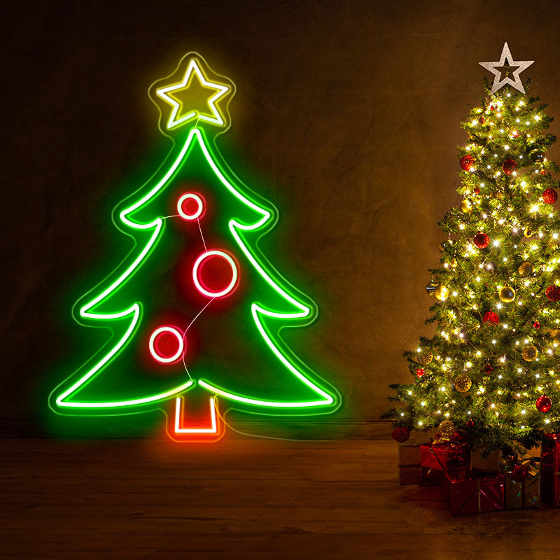 Creative christmas tree star neon decorations