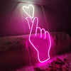 Finger heart neon light signs