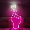 Finger heart neon light signs